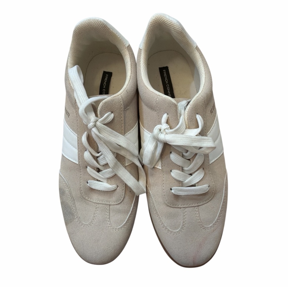 French Connection Austra Beige and White Sneakers - Picture 2 of 10